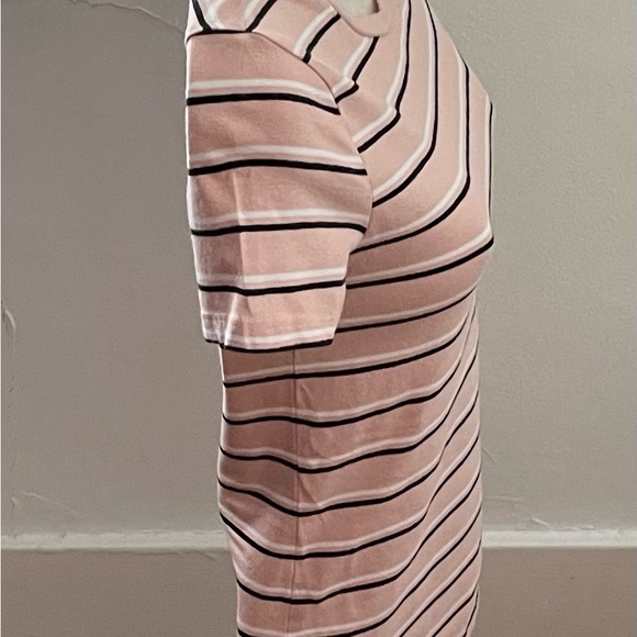 H&M striped pink black white cotton T-shirt, size XS summer basic vacation - Picture 8 of 11